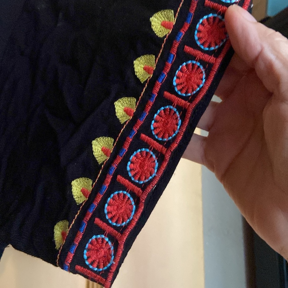 DONATED Solitaire Black Midi Dress with Vibrant Embroidery - Picture 2 of 9